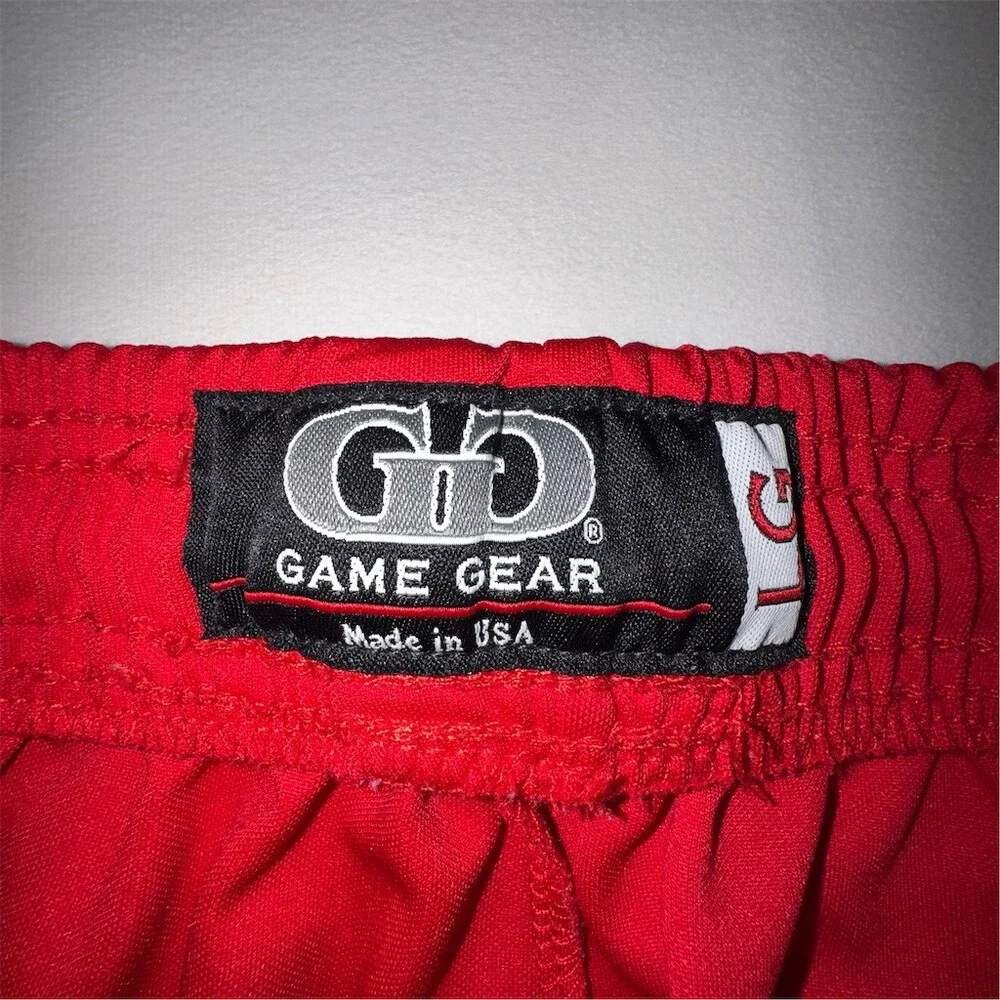 Game Gear Vintage Basketball Shorts Men's Size Large Athletic Red Stripes Y2K‎